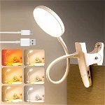 Lampa pentru citit Lenudar, LED, USB, silicon, alb, 10 x 8 x 17 cm