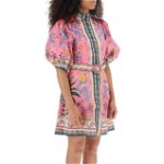 ZIMMERMANN 'Ginger' Mini Dress With Floral Motif PINK MULTI