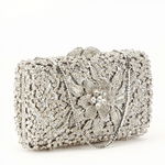 Geanta clutch de lux argintie Angelina me1101 silver