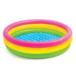 Piscina gonflabila pentru copii, cu 3 inele, multicolora, 150x35 cm, 