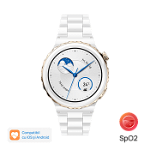 Ceas smartwatch Huawei Watch GT 3 PRO, Ceramic Strap, White Smartwatch Huawei Watch GT 3 Pro Frigga-B19T, Display AMOLED 1.32", 32MB RAM, 4GB Flash, Bluetooth, GPS, Carcasa - 6941487253746, Huawei