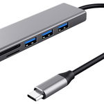 Hub USB Trust Halyx Fast USB-C & Card Reader, 3-port Hub, Trust