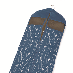 Husa de haine lunga, 60x137cm, albastru, Leaves