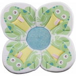 Cadita de plush si salteluta de joaca Lotus, BloomingBath, Gri/Alb/Galben