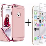 Pachet husa Elegance Luxury 3in1 Rose-Gold pentru Apple iPhone 6 Plus / Apple iPhone 6S Plus cu folie de sticla gratis, MyStyle