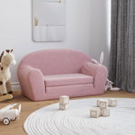 Canapea extensibila de copii cu 2 locuri vidaXL, roz, plus moale, 84 x (34-91) x 45 cm, 1.9 kg