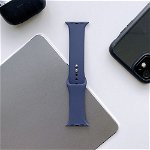 Curea silicon Tech-Protect Icon V2 compatibila cu Apple Watch 4/5/6/7/8/SE 38/40/41mm Midnight Blue, TECH-PROTECT