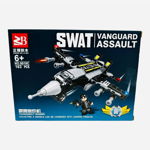 Joc de constructie pentru baietei, "swat” 163pcs elicopter poliție , 26x20, +6 ani, 