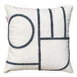 Husa de perna, Nanna Organic Woven Punch Pillow Cover, 43x43 cm, Bumbac, Gri, Joynodes