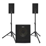 Sistem Complet De Boxe, Subwoofer De 10 Inch, Putere 400 W, Amplificator Rms Cu 3 Canale, 2 Boxe Satelit De 6,5 Inch, Putere 2 X 200 W, Impedanta 8 Ω, Design Modern, Culoare Negru, BST