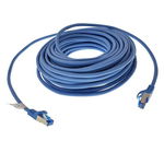 Cablu ecranat S / FTP, Lanberg 42722, cat 6A, mufat 2xRJ45, lungime 15 m, AWG 26, 500 MHz, LSZH, de legatura retea, ethernet, Albastru, Lanberg