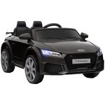 HOMCOM Masina Electrica pentru Copii AUDI TT, Auto Electrica pentru Copii 3-5 Ani cu Telecomanda, USB, Portiere care se deschid si Faruri LED, Negru, HOMCOM