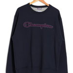 Imbracaminte Barbati Champion Powerblend Embroidered Logo Pullover Sweatshirt Navy