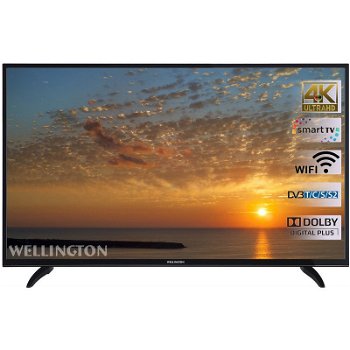 Televizor LED Wellington WL55UHDV296SW, 140 cm, Smart TV, 4K Ultra HD, Wi-Fi, Netflix, Negru