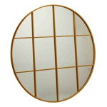 Oglinda decorativa Circular, Gift Decor, Ø100 cm, metal, auriu, Gift Decor