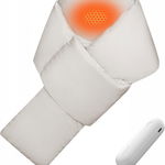 Esarfa pentru gat cu placuta de incalzire electrica JISULIFE, bumbac, alb, 3 niveluri de incalzire, 4500mAh, 