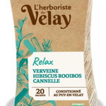 Ceai BIO cu ulei esential relaxare (verbena, hibiscus, rooibos, scortisoara) Velay, Velay