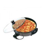Tigaie electrica rotunda, pizza, grill, diametru 38 cm, putere 1500 W, capac sticla / ZLN 7870 Engros, 