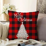 Față de pernă din chenille cu model de Crăciun Minimalist Cushion Covers Christmas Tartan, 55 x 55 cm, Minimalist Cushion Covers