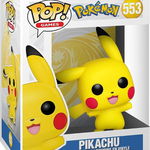 Figurina Funko POP Games: Pokemon - Pikachu Waving Flocked, vinil, 9 cm, Galben