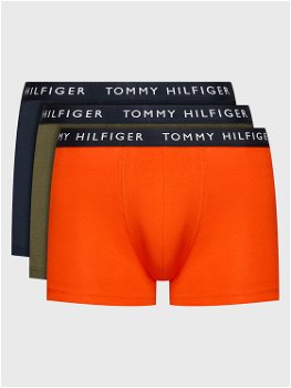 Tommy Hilfiger, Set de boxeri din amestec de bumbac cu logo- 3 perechi, Alb, Gri melange, Negru, S