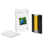 Hartie foto Xiaomi 6 inch (40 File) + cartus compatibil cu imprimanta foto portabila Xiaomi 1S EU, Alb, Xiaomi