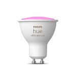 Bec LED RGB inteligent Philips Hue, Bluetooth, Zigbee, GU10, 5W, 350 lm, lumina alba si colorata (2000-6500K) 8719514339880, PHILIPS