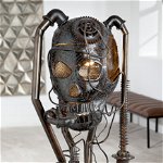 Veioza Cyberpunk, Metal, Maro Negru, 28x72x38 cm, GILDE