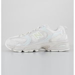 New Balance, Pantofi unisex de plasa si piele ecologica pentru alergare 530, Alb murdar, Argintiu, 8