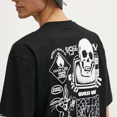 Vans tricou din bumbac barbati, culoarea negru, cu imprimeu, VN000HFNBLK1, Vans