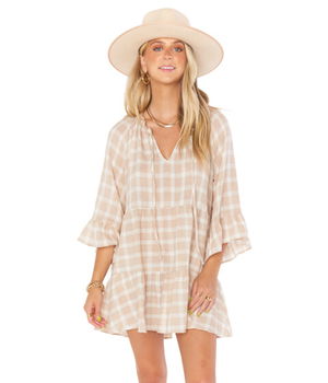 Imbracaminte Femei Show Me Your Mumu Viola Mini Dress Cream Plaid, Show Me Your Mumu
