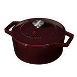 Cratita cu capac 20cm din fonta emailata Burgundy Metallic Line Berlinger Haus BH 6516