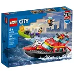 Set de construit LEGO® City, Barca de salvare a pompierilor, 144 piese, LEGO
