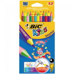 Creioane colorate BIC Kids Evolution Circus, diverse culori, 12 buc/set
