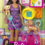 Papusa Barbie Mattel Barbie Adoptie caini Set + papusa HKD86, Mattel