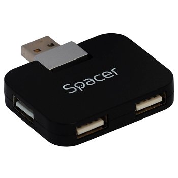 Hub Spacer, SPH-316; 4 porturi USB 2.0 extern; culoare: negru., SPACER