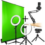 Pachet De Streaming Camera Web Microfon Ecran Light 10 Light 14 Negru, Streamplify