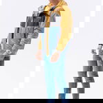 OMBRE, Geaca cu fermoar si model colorblock, Albastru, Ocru, L