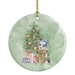 Caroline`s Treasures Corgi Cardigan Albastru Merle Cadouri de Crăciun și copac ceramice Ornament 3 in, 