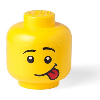 Cutie depozitare LEGO cap minifigurina Silly, marimea L
