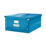 Cutie depozitare Leitz WOW Click & Store carton laminat mare albastru, Leitz