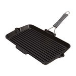 Square Tigaie Grill 34x21cm cast iron, black, induction, Staub