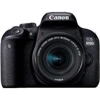 Canon Aparat foto DSLR EOS 800D, 24.2MP, Wi-Fi, Negru + Obiectiv EF-S 18-55mm f/3.5-5.6 IS STM