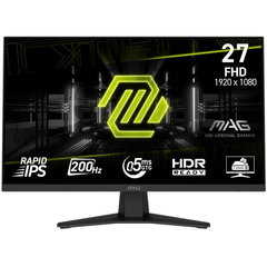 Monitor Gaming MSI MAG 274F, 27'', FHD (1920x1080), Rapid IPS, 200Hz, 0.5ms (GtG, Min), AMD FreeSync™ Premium, HDR Ready, Eye Care, AI Vision, 1x HDMI™ 2.0b, 1x DisplayPort 1.2a, VESA 100x100mm, Negru