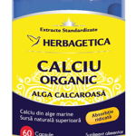 Calciu Organic Herbagetica capsule (Ambalaj: 60 capsule, TIP PRODUS: Suplimente alimentare, Concentratie: 180 mg), Herbagetica