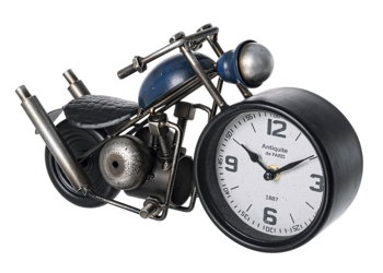 Ceas masa motocicleta metal negru albastru Charles 32 cm x 10.5 cm x, Bizzotto