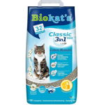 BIOKAT'S Classic 3in1 Fresh cotton blossom 10 L nisip pentru pisici, din bentonita cu parfum de bumbac, BIOKAT'S