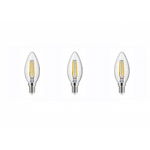 Set 3 becuri led, lumanare, E14, 4W(35W), 400 lm, lumina calda, GTV
