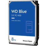 HDD Desktop WD Blue CMR (3.5'', 8TB, 128MB, 5640 RPM, SATA 6Gbps), Western Digital