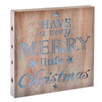 Decoratiune lemn Merry Little Christmas, 15 x LED, 30 x 30 cm